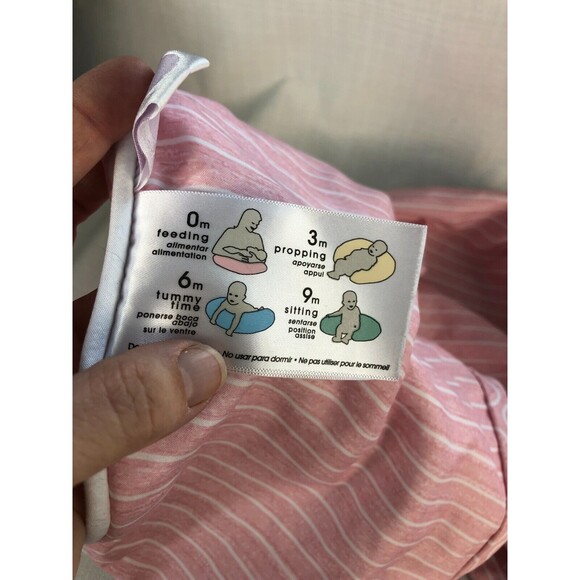 Boppy Nursing Pillow Cover Pink Hearts & Stripes - Pristine Condition - Picture 4 of 7